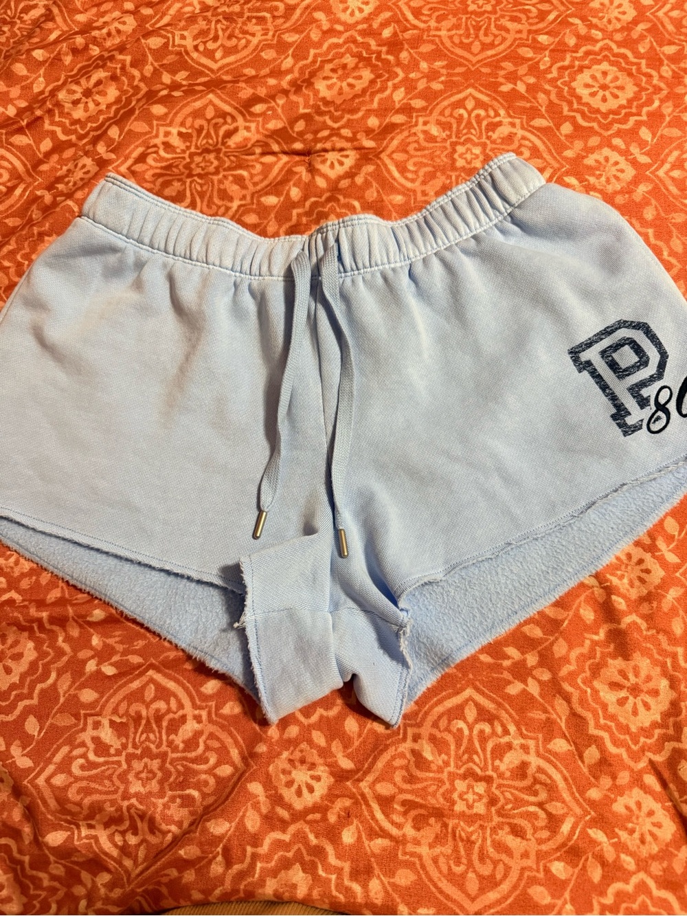 Victoria's Secret Light Blue Terry Drawstring Athletic Shorts
